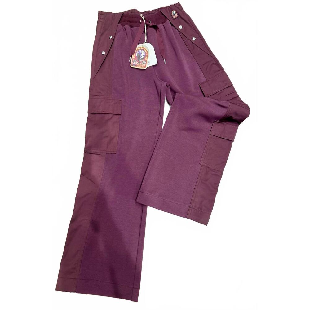 NEW PARAJUMPERS women's avatar relaxed fit cargo trousers in burgundy